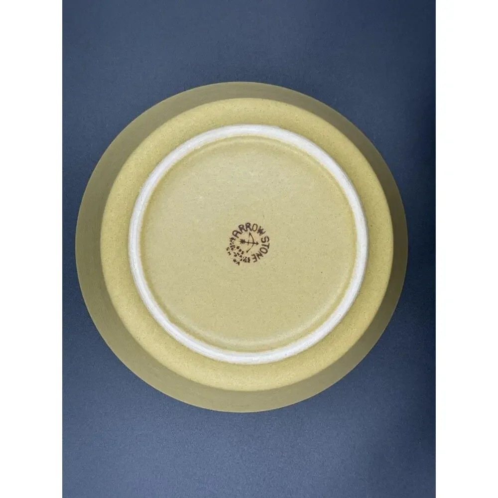 Vintage Apache Gold Stoneware Bowl – Arrowstone by Kasuga Japan – 9.5” Wide